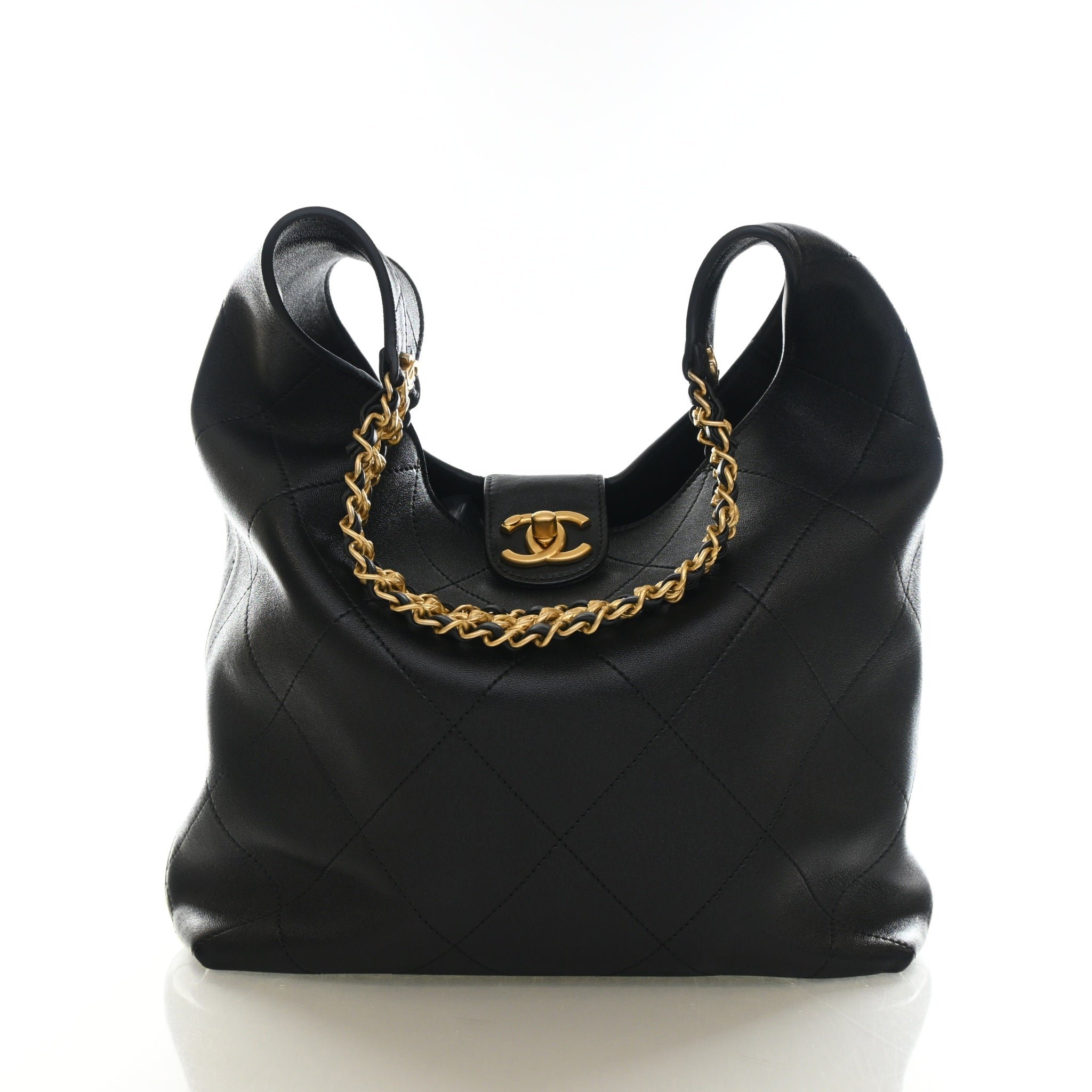 Chanel Small Shiny Lambskin Hobo