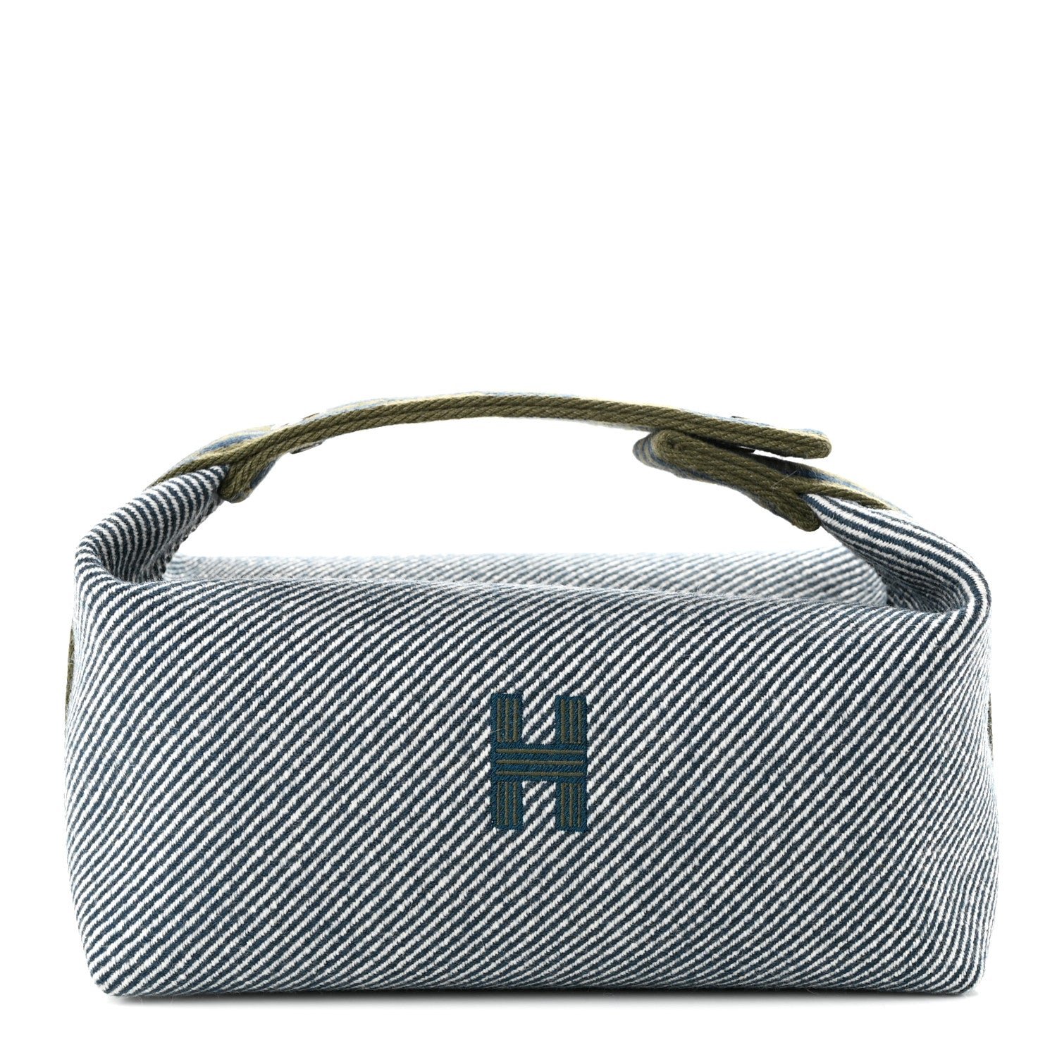 Hermes Wool Small Bride-A-Brac H Natte Pouch Bleu Abysse