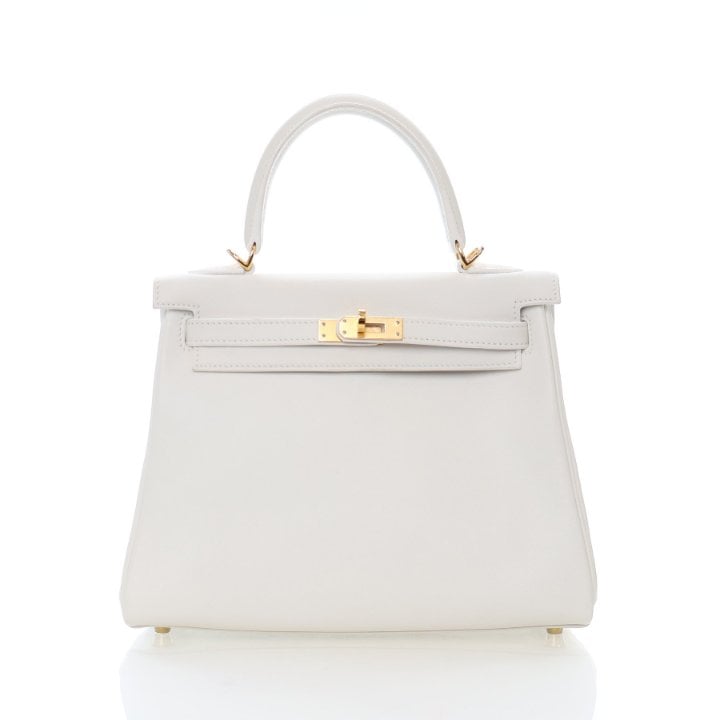 Hermes Blanc Swift Kelly 25