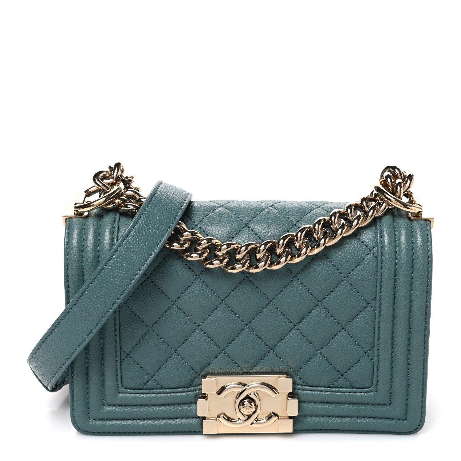 Chanel Caviar Quilted Small Boy Flap Light Blue