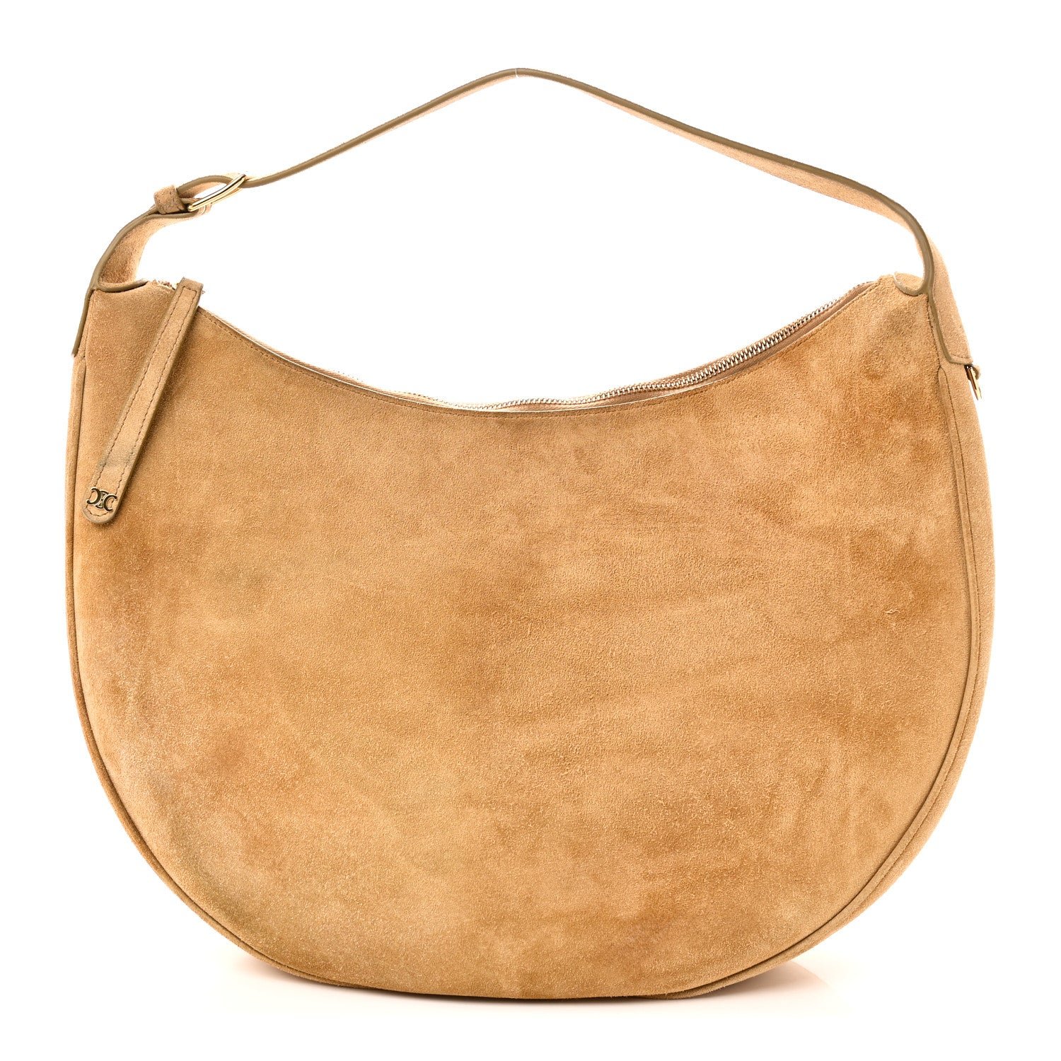 Celine Suede Calfskin Large Lulu Shoulder Bag Beige