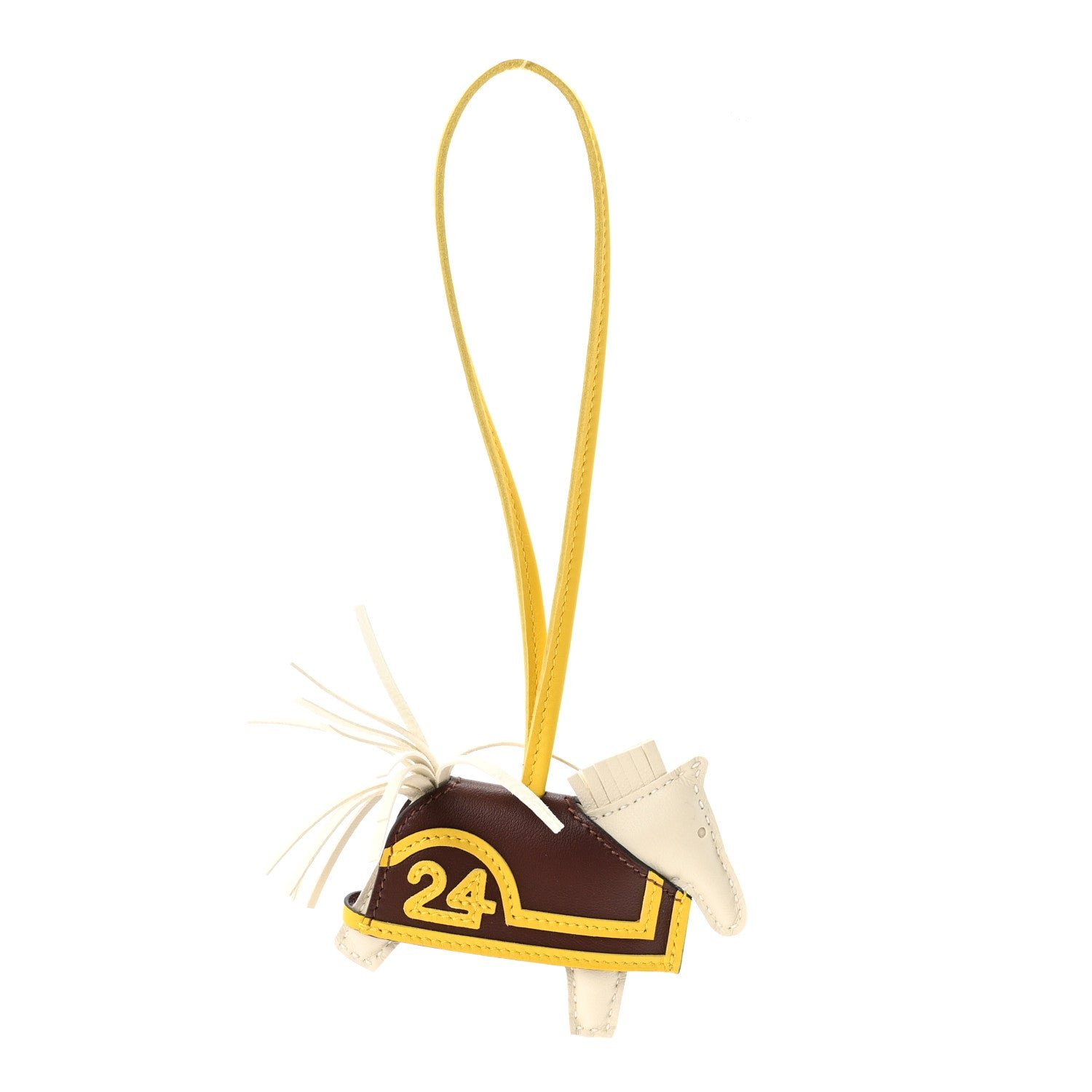 Hermes Hermes Milo Lambskin Grigri Rodeo Robeo 24 Bag Charm PM Craie Terre Jaune De Naples