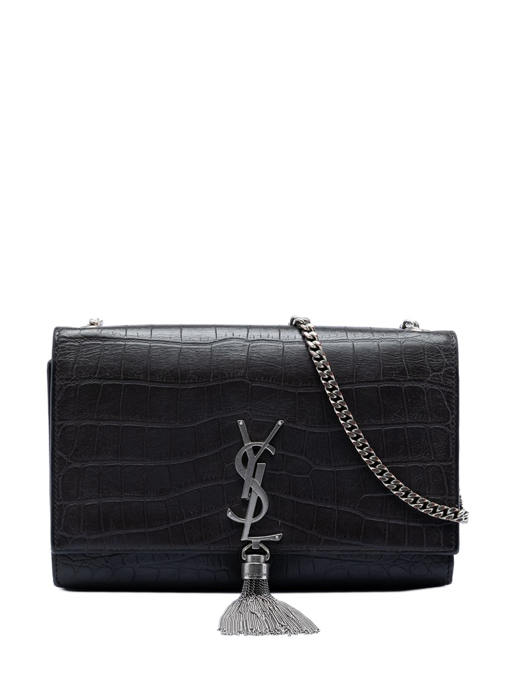 2016 Medium Croc Embossed Leather Kate Tassel crossbody bag
