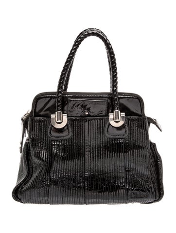 Patent Leather Top Handle Bag