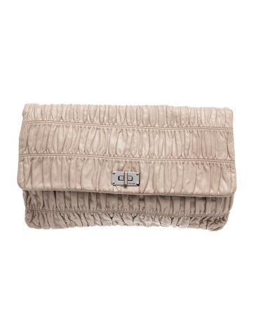 Nappa Gaufre Leather Clutch