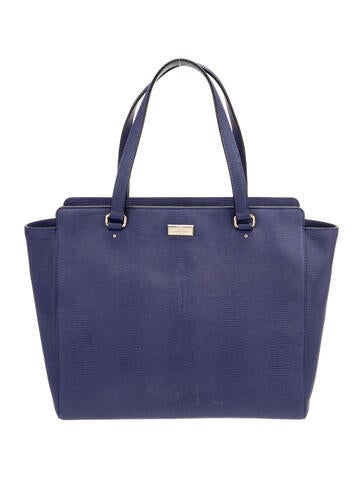Kate Spade Solid Embossed Leather Tote Bag