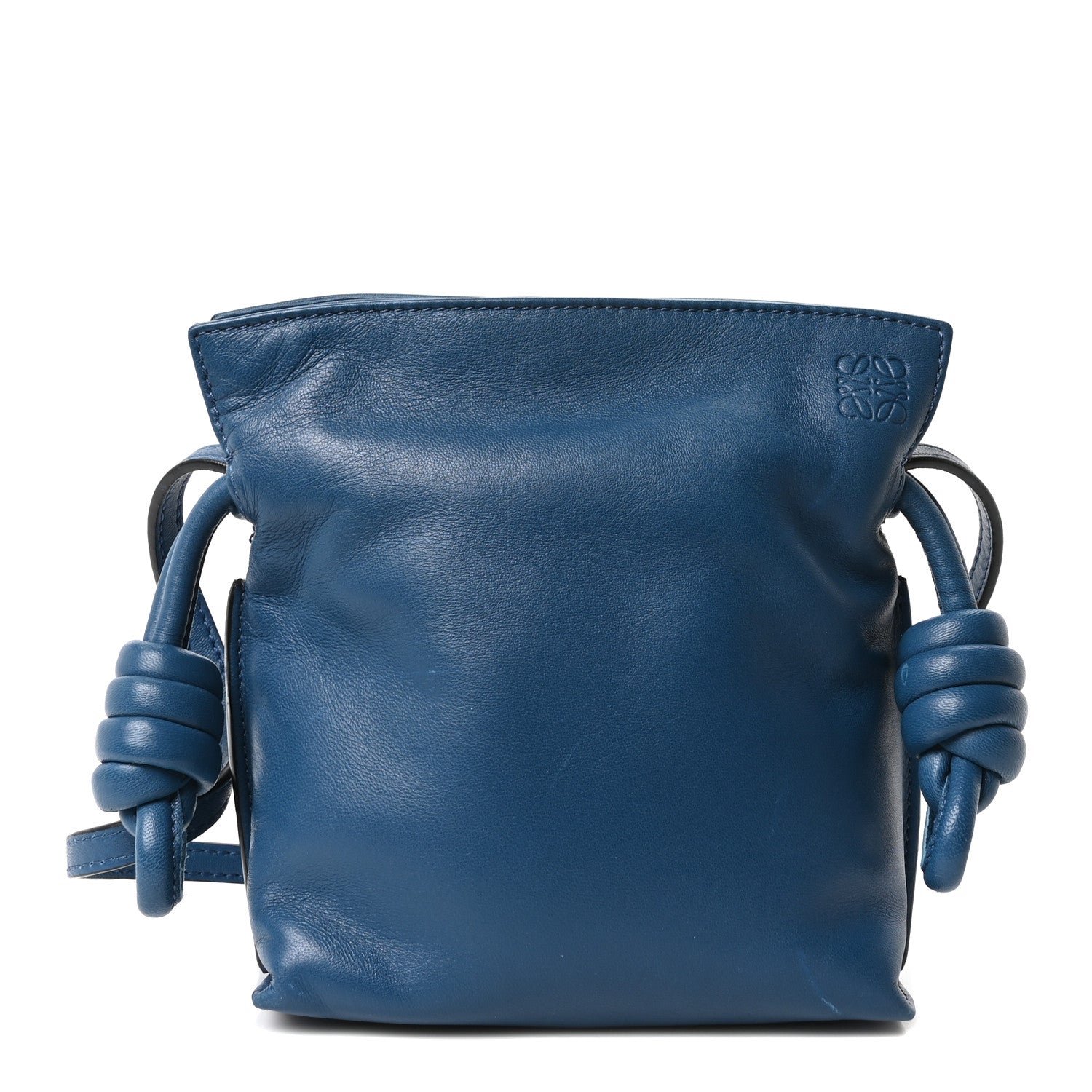 Loewe Nappa Mini Flamenco Knot Clutch Abyss Blue