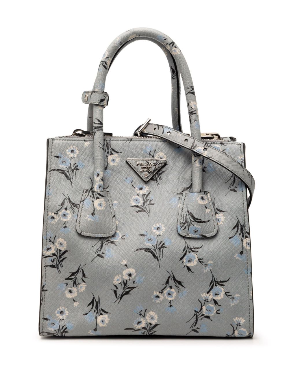 Prada 2010-2026 Saffiano Floral Print Twin Pocket satchel