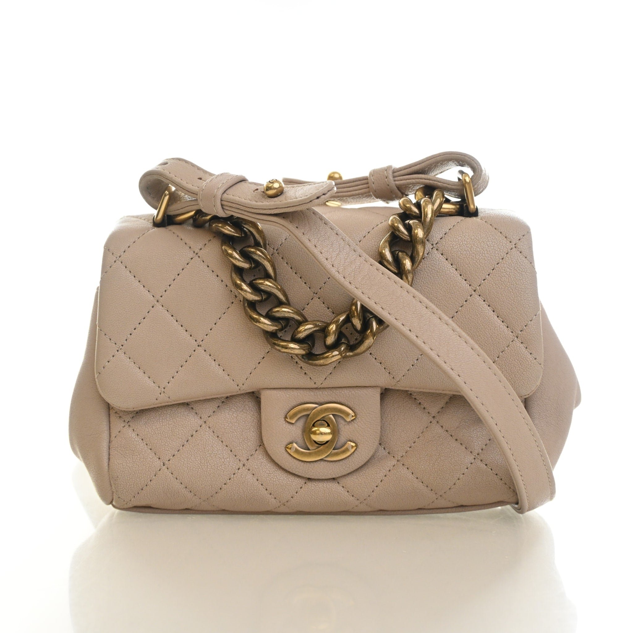 Chanel Mini Sheepskin Trapezio Flap Bag
