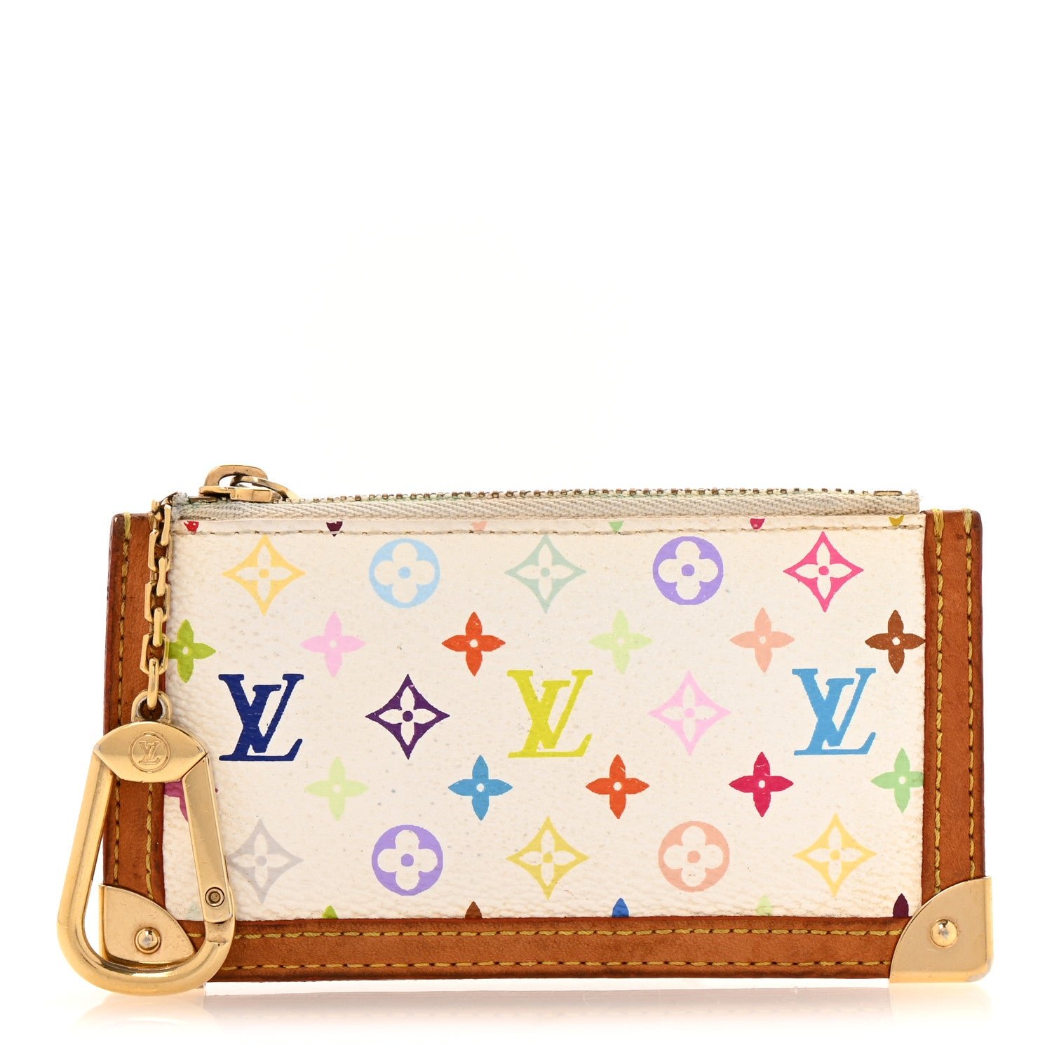 Louis Vuitton Monogram Multicolor Key Pouch White
