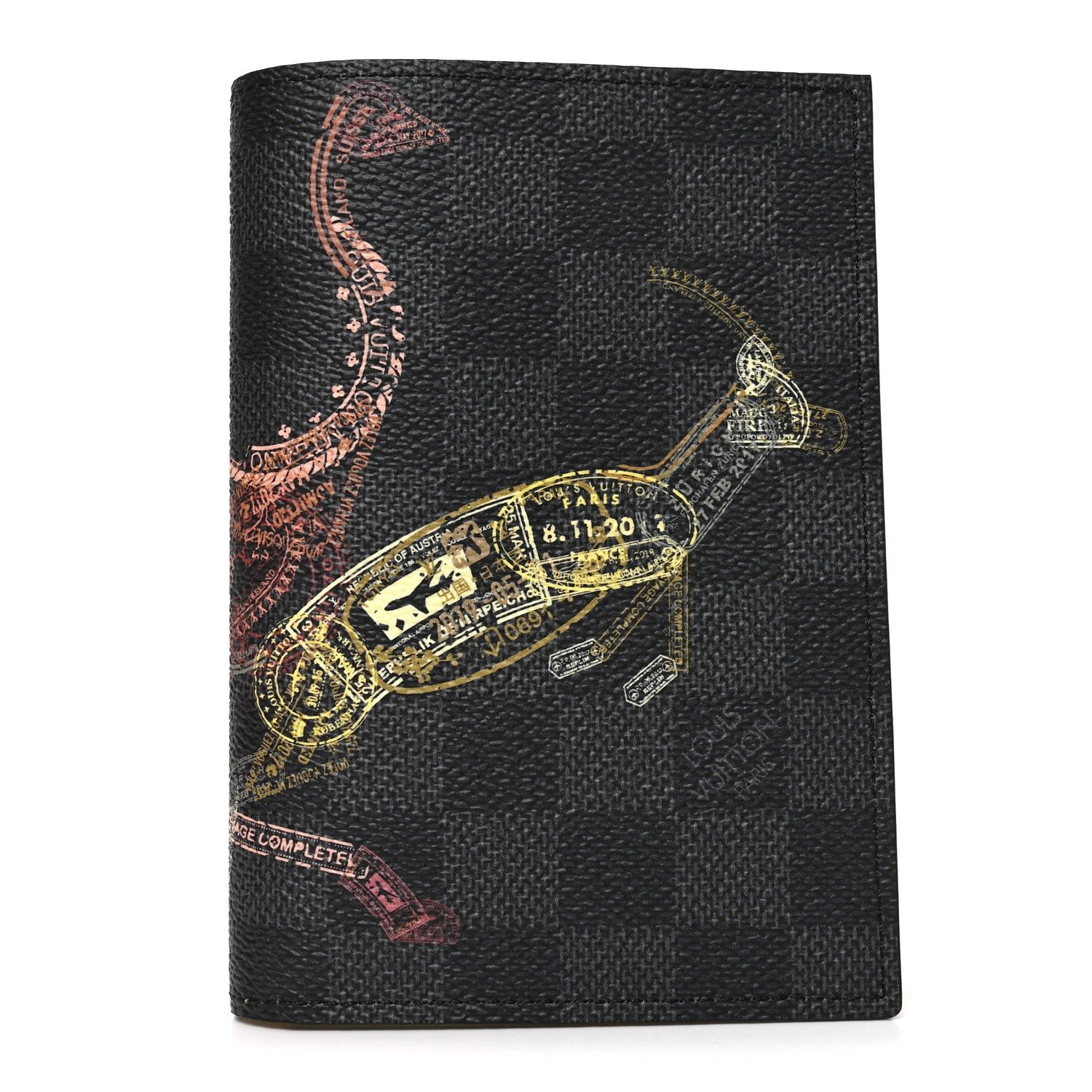 Louis Vuitton Damier Graphite Stamps Passport Cover Olive
