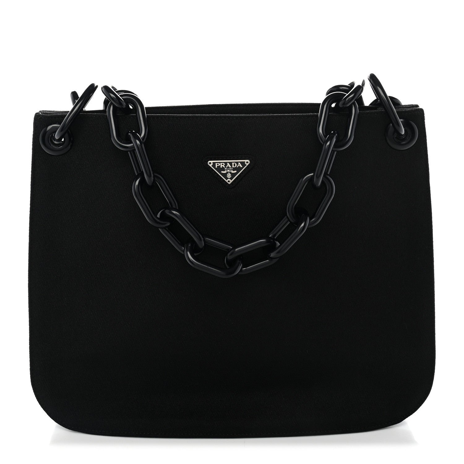 Prada Tessuto Nylon Swing Shoulder Tote Black