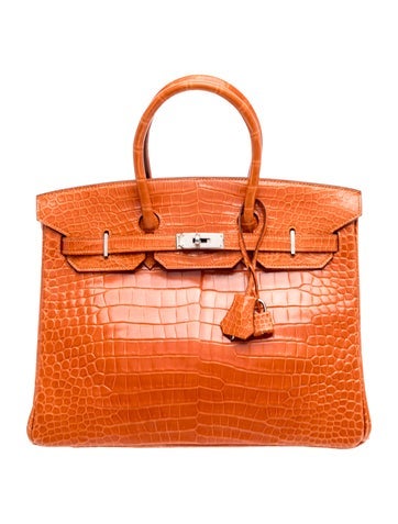 Hermes Shiny Porosus Crocodile Birkin 35