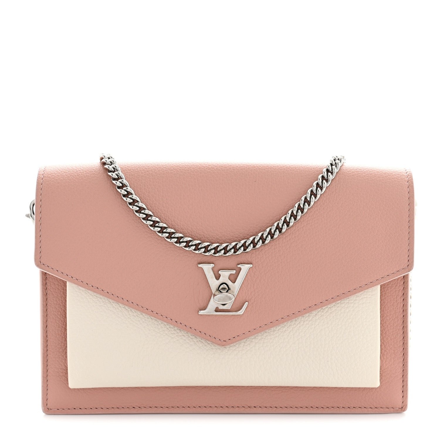 Louis Vuitton Louis Vuitton Calfskin Mylockme Chain Pochette Rose Ballet White