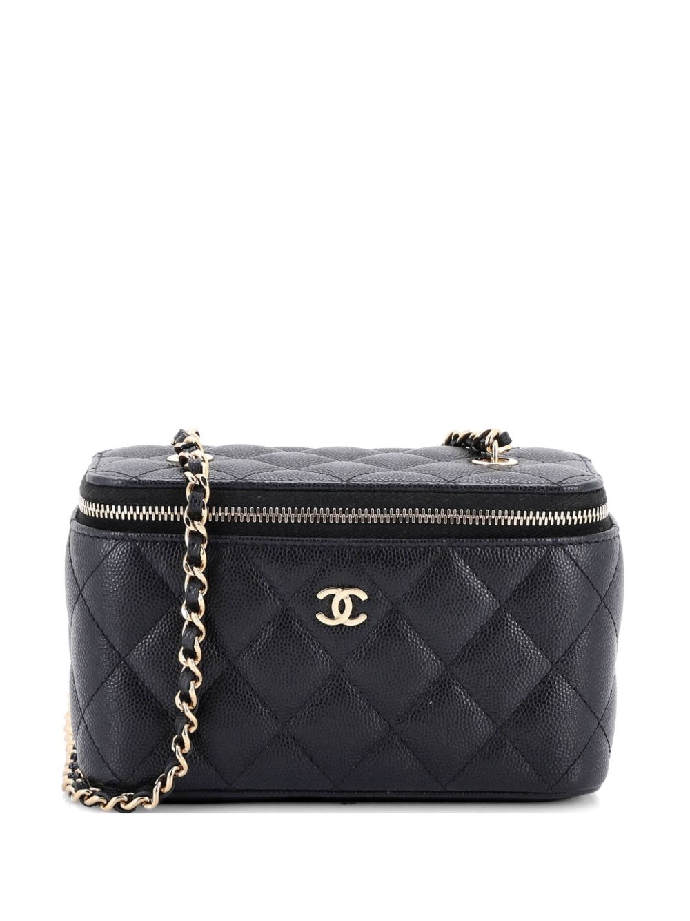 Classic Vanity Case with Chain Quilted Caviar Small crossbody bag