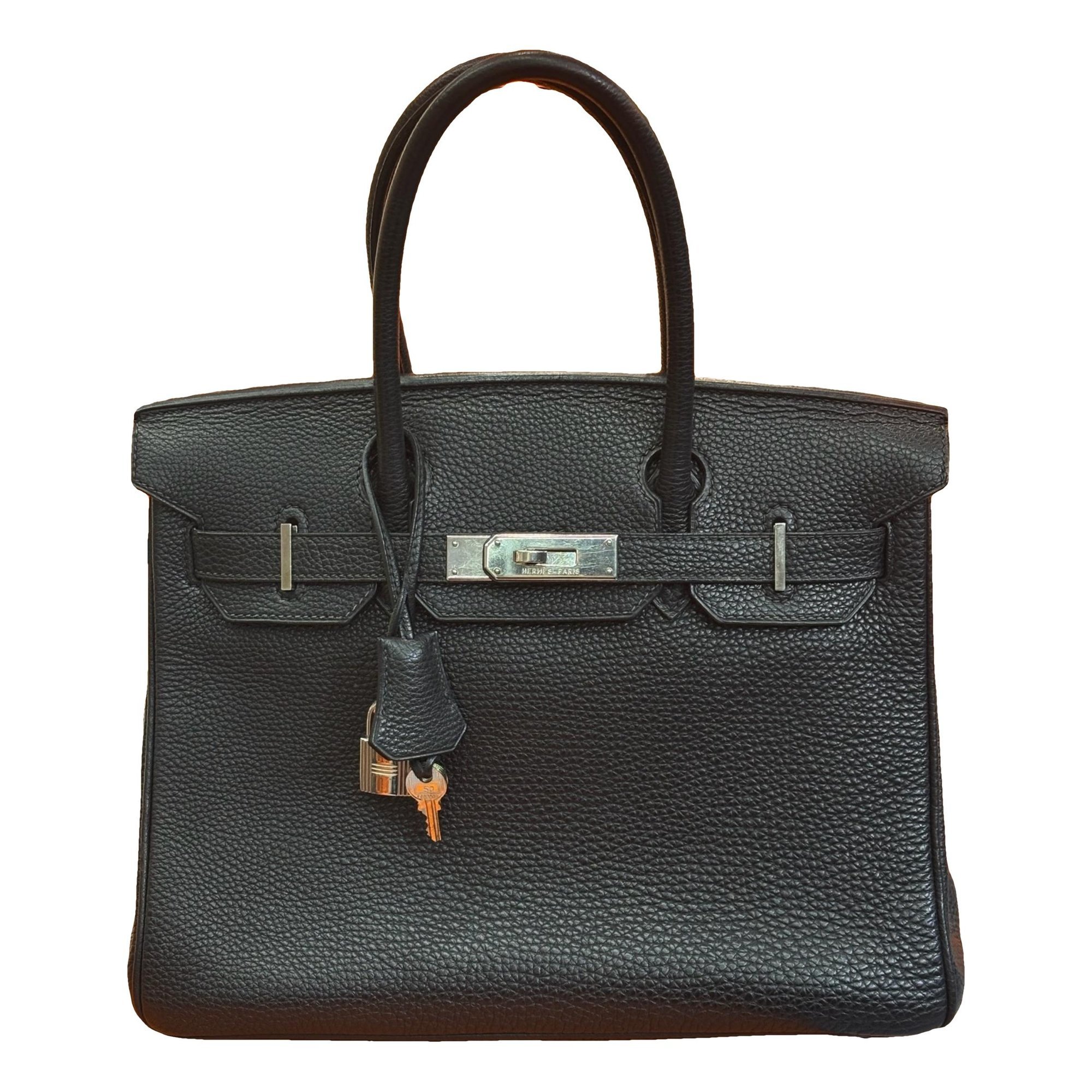Hermes Birkin 30 Handbag Noir Togo Leather