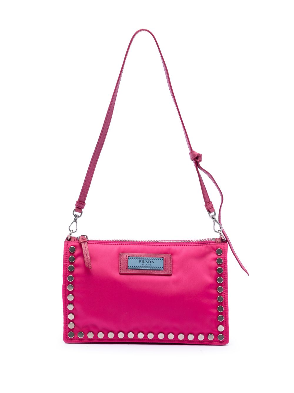 Prada 2013-2025 Tessuto Studded Etiquette shoulder bag