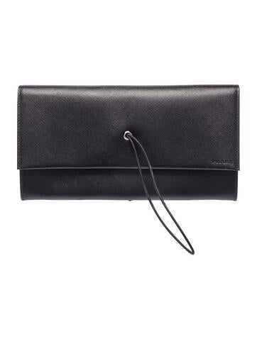 Saffiano Lux Leather Clutch