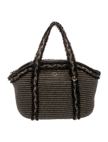 Raffia Top Handle Bag