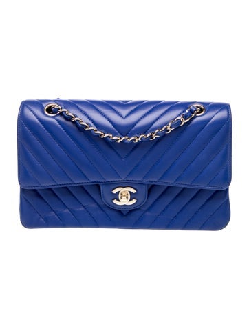 Classic Medium Chevron Double Flap Bag