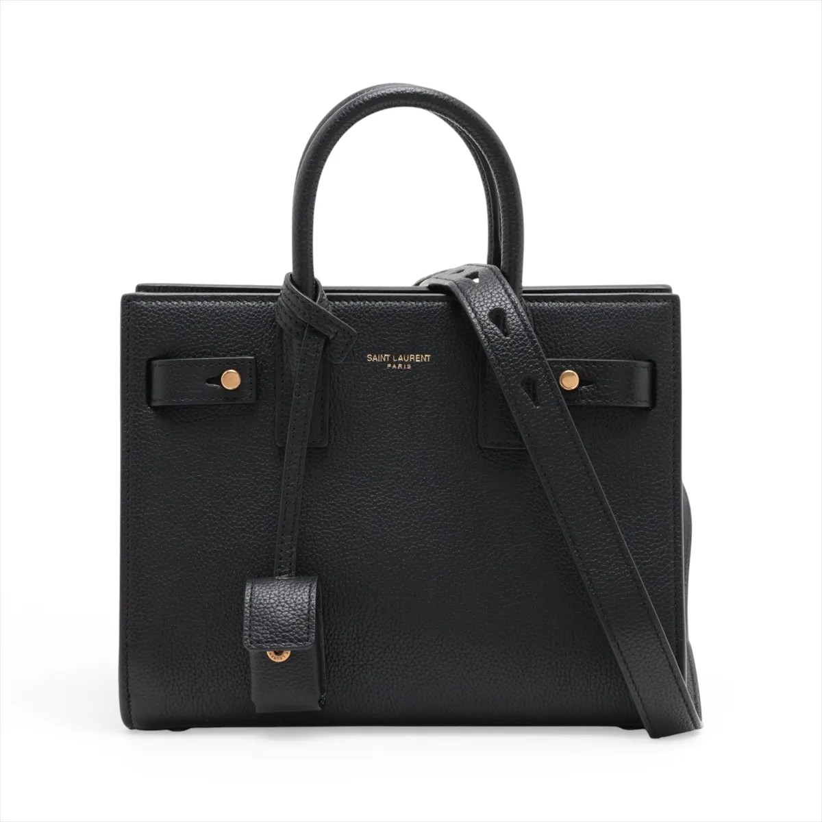 Saint Laurent Paris sacks de Jules soft Nano 717449 Leather 2 Way Handbag Black