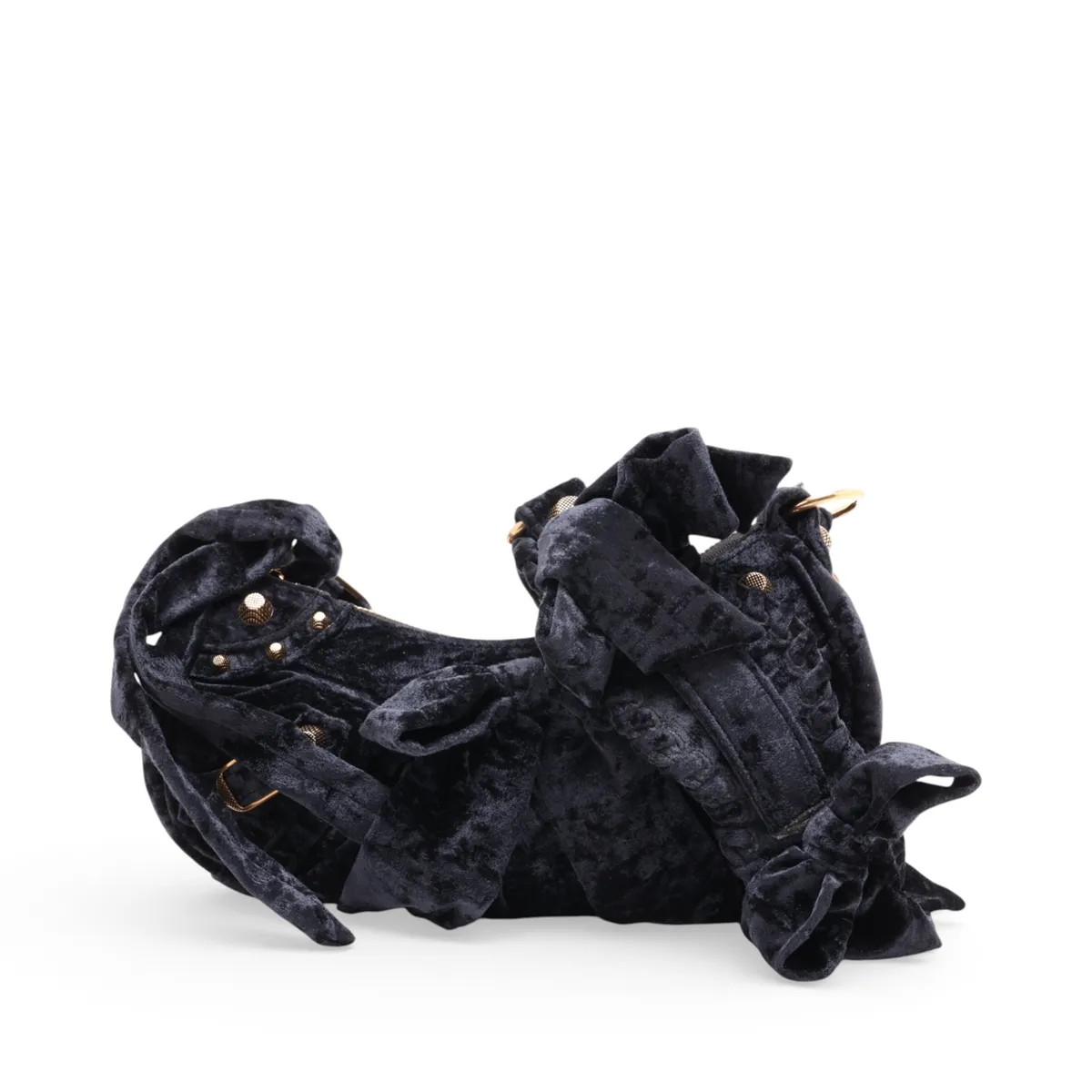 Balenciaga Balenciaga Lukagor XS 671309 Velour Shoulder bag Navy Blue