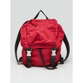 Prada Red Tessuto Nylon Backpack Bag