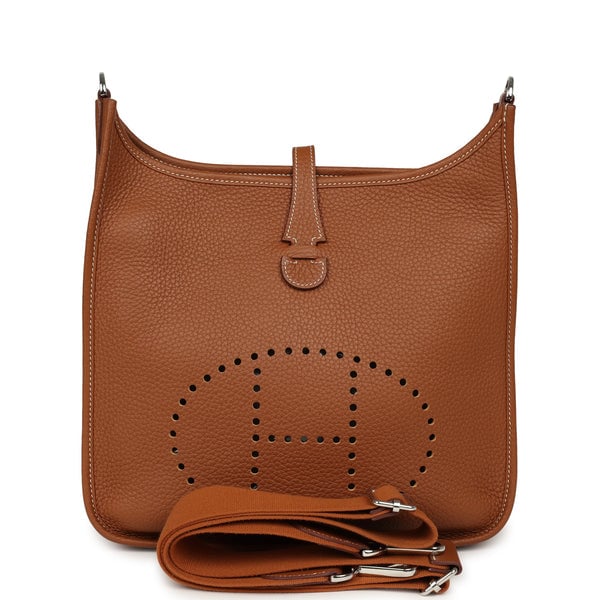 Pre-owned Hermes Evelyne III PM Gold Clemence Palladium Hardware