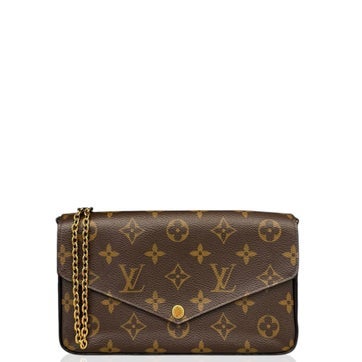 Taurillon Leather Pochette Felicie Chain Wallet
