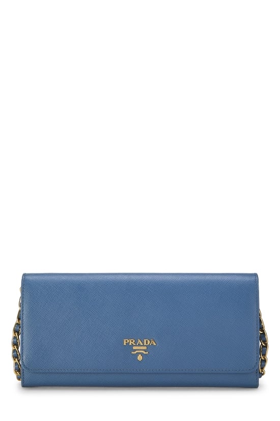 Blue Saffiano Leather Wallet On Chain (WOC)