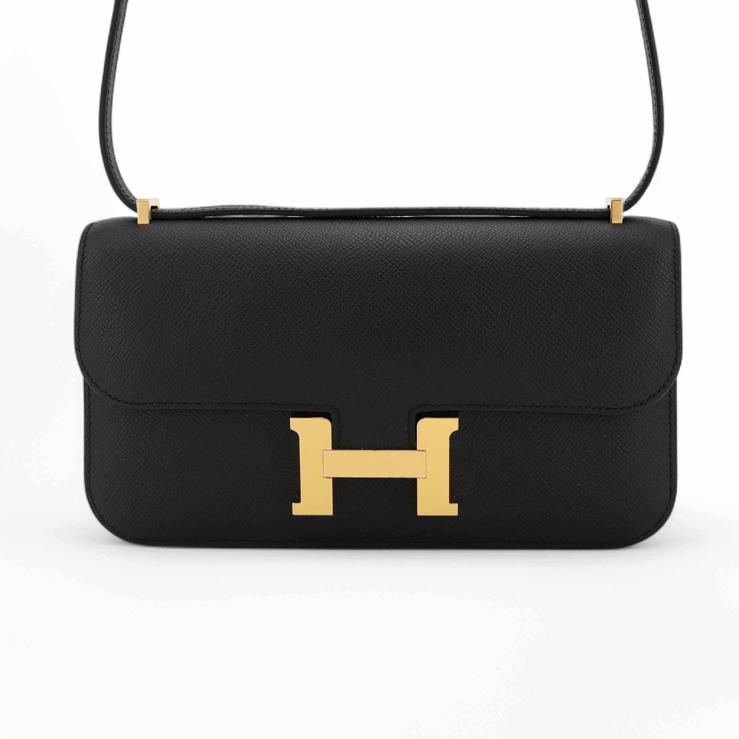 Brand New ( Rank N ) HERMÈS Constance Elan 2024 Black (89) Epsom Gold hardware W (2024)