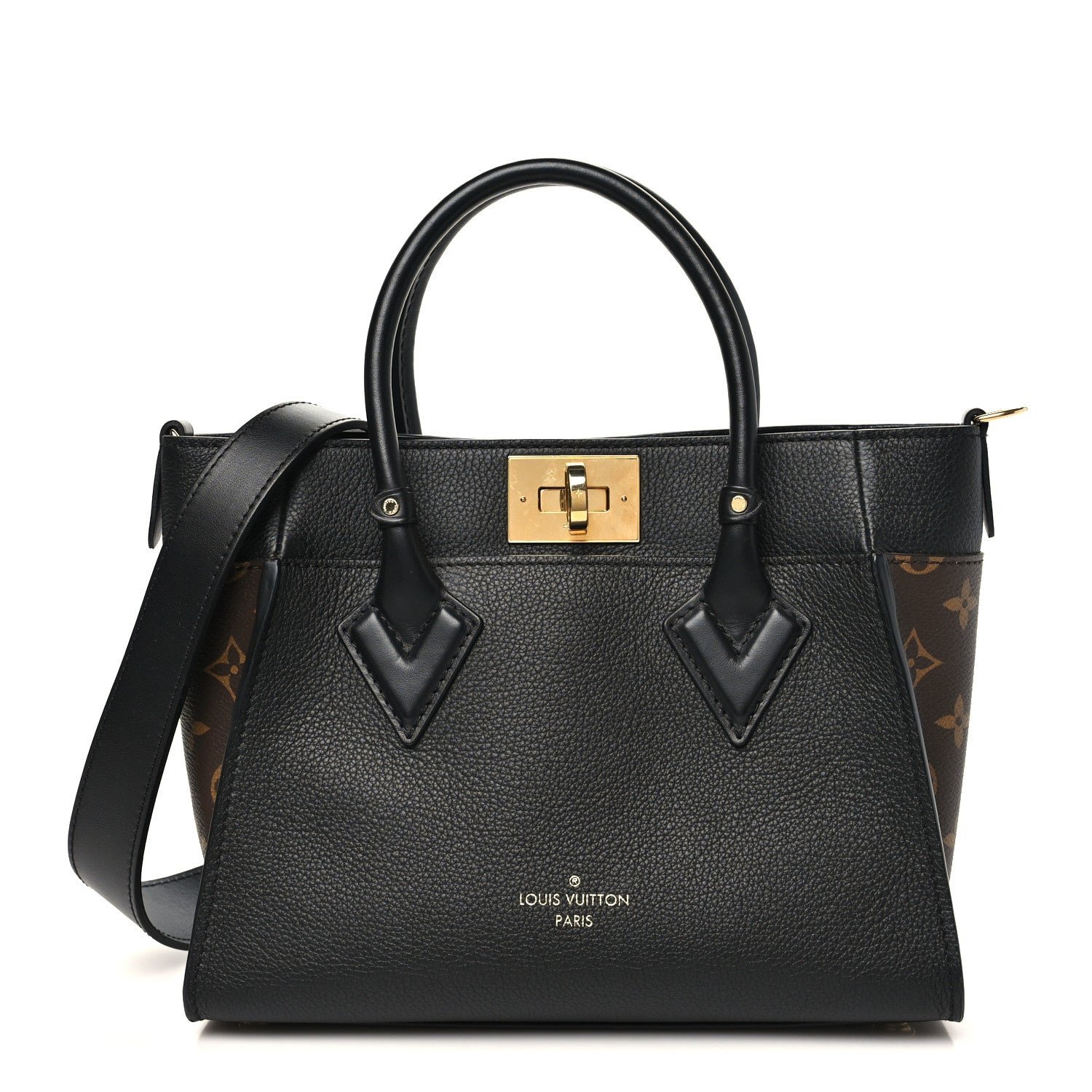 Louis Vuitton Calfskin Monogram On My Side PM Black