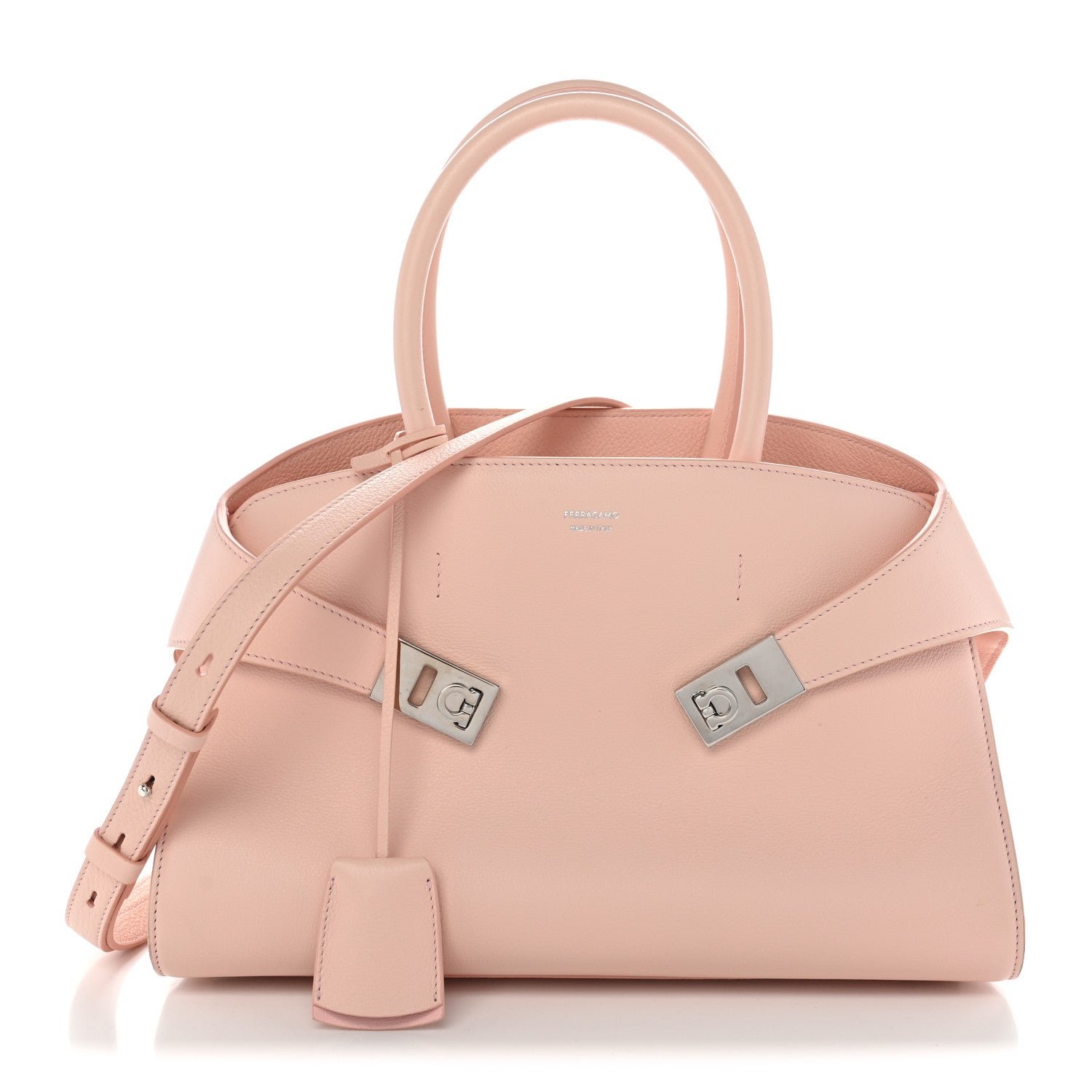 Salvatore Ferragamo Calfskin Medium Hug Bag Nylund Pink