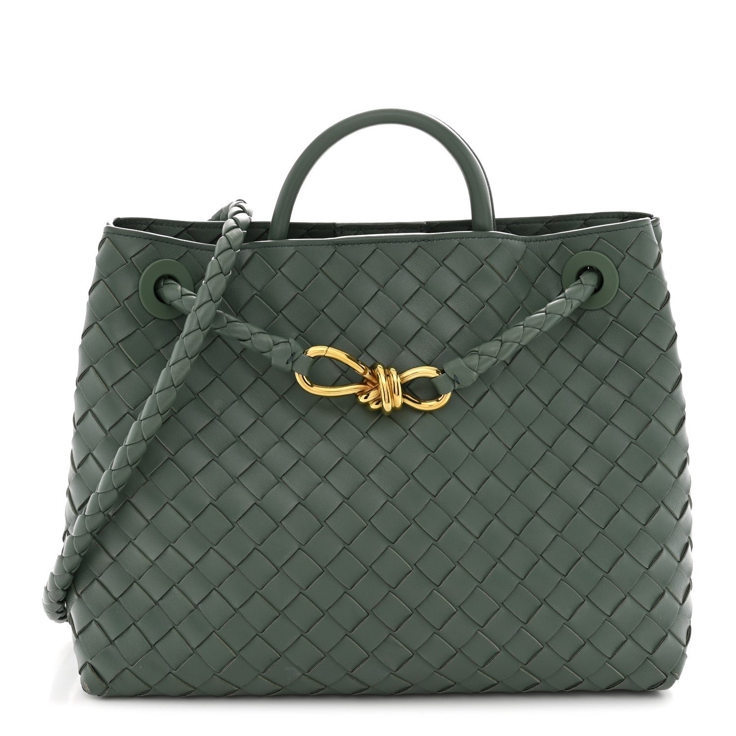 Bottega Veneta Nappa Intrecciato Medium Andiamo Shoulder Bag Aloe