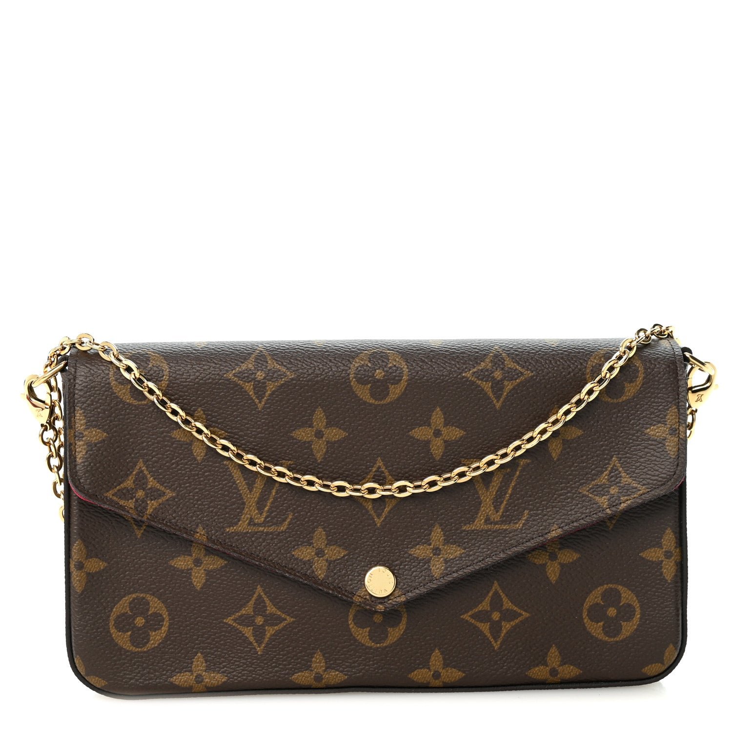 Monogram Pochette Felicie Chain Wallet Fuchsia