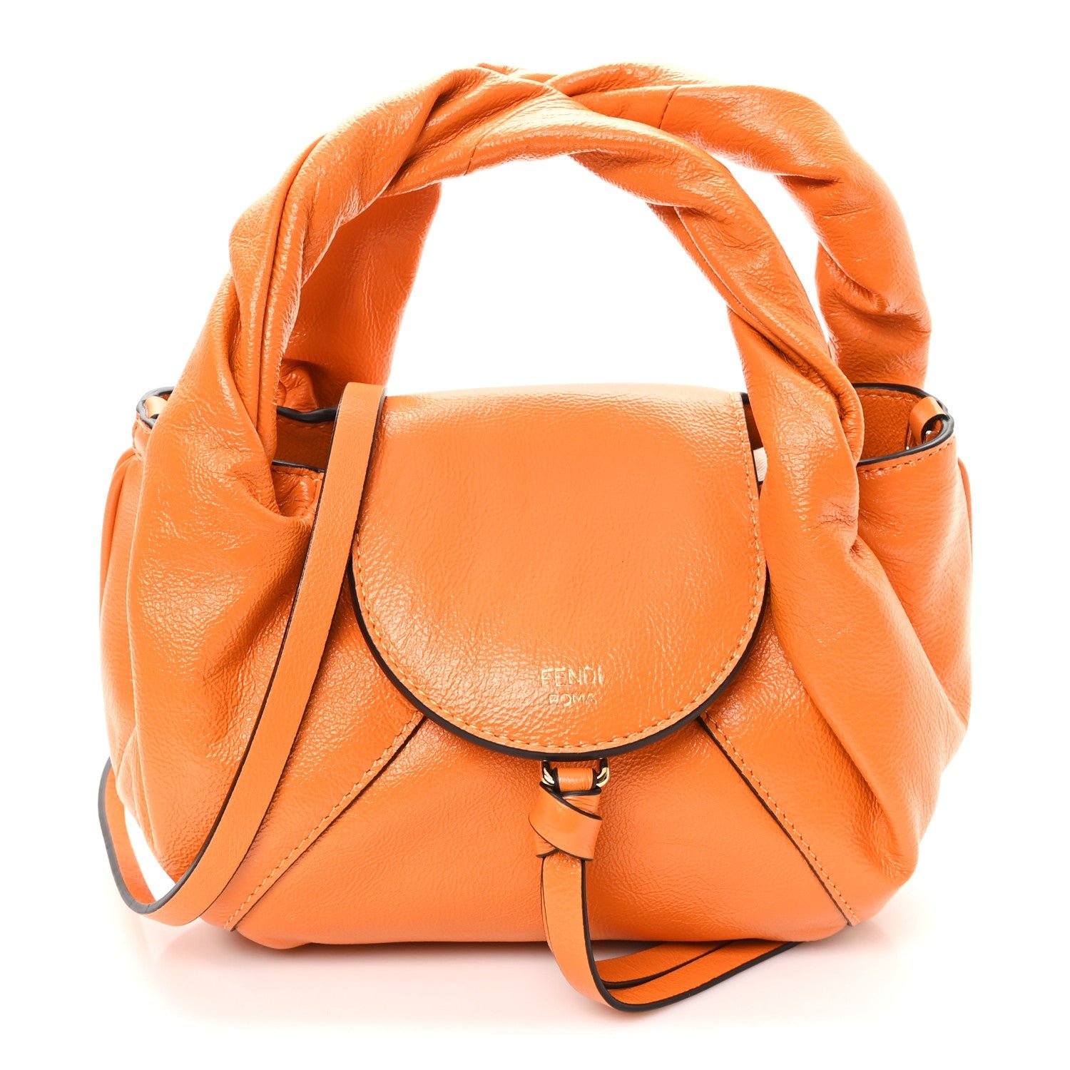Fendi Calfskin Mini Spy Flame Orange