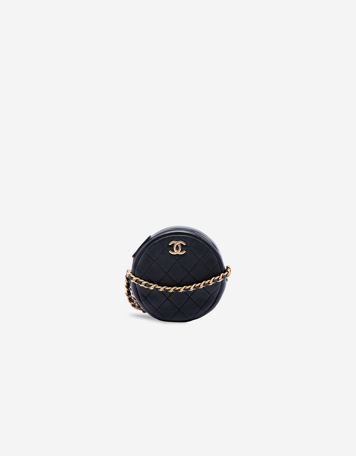
		Round Clutch Lamb Black    