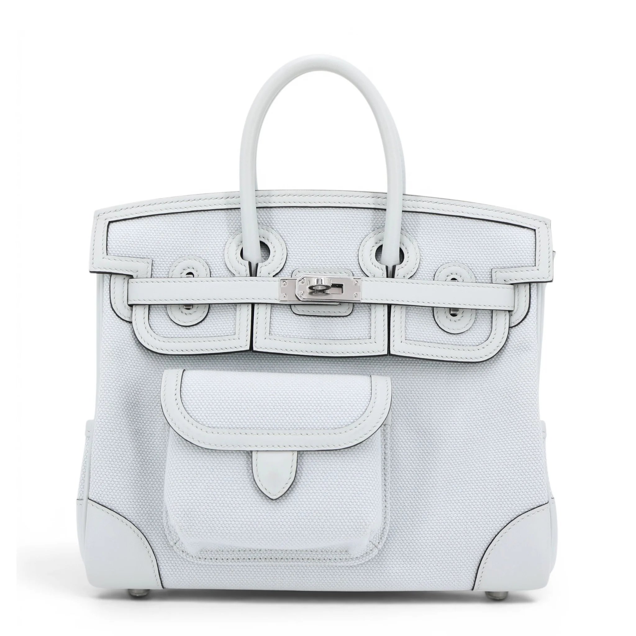 Brand New ( Rank N ) HERMÈS Limited Edition Birkin Cargo 25 Gris Platine (N4) Toile H canvas Swift Palladium hardware K (2025)