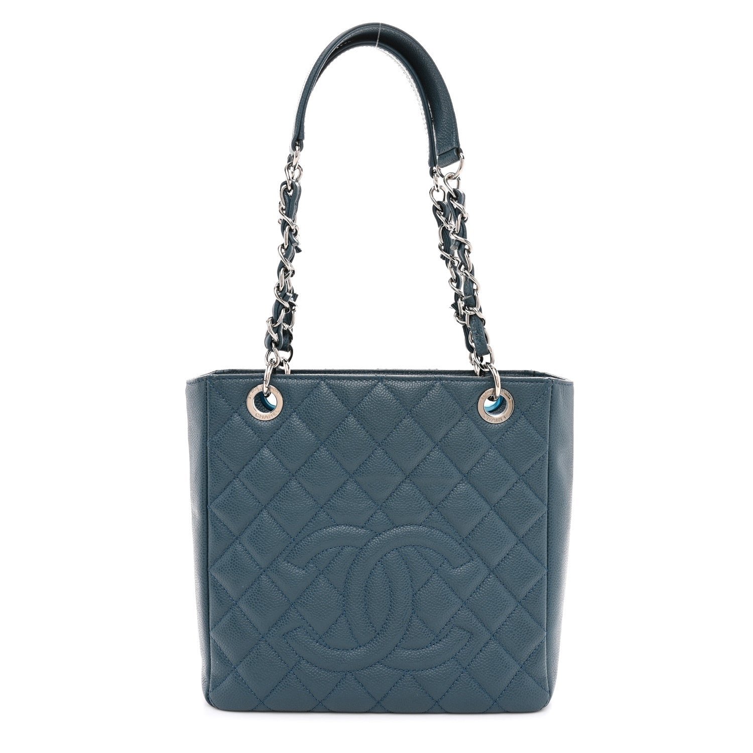 Chanel Caviar Quilted Petit Shopping Tote PST Blue