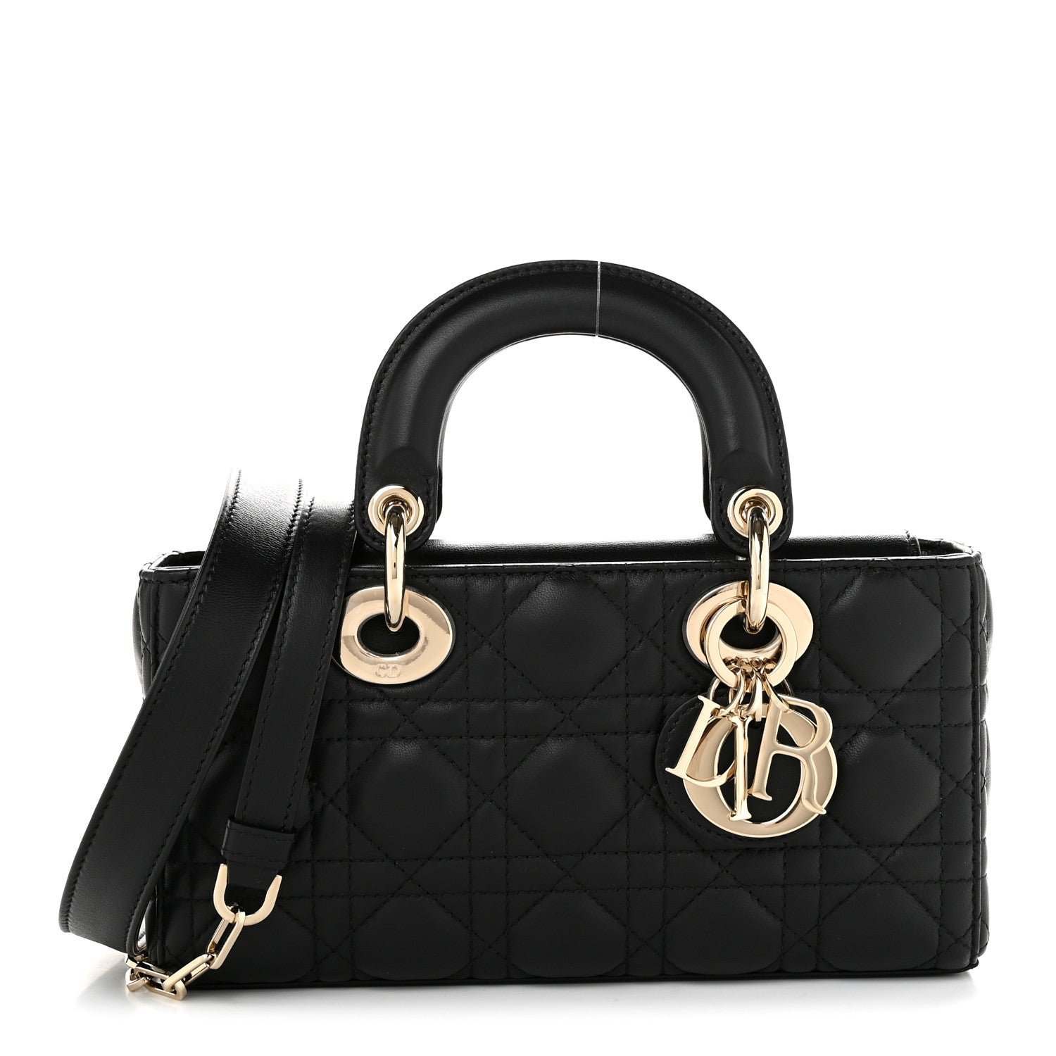 Christian Dior Lambskin Cannage Small Lady D-Joy Black