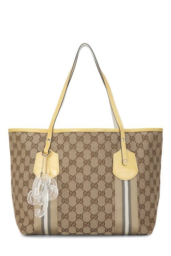 Yellow Original GG Canvas Jolicoeur Web Tote