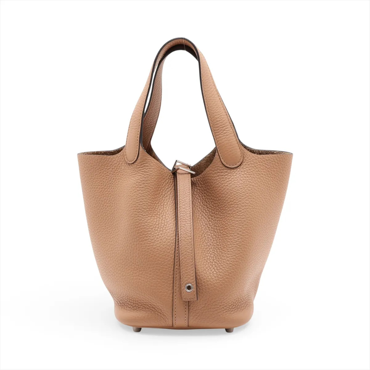 Hermès Picotin Lock 18 PM Taurillon Clemence Chai Silver Metal Fittings
