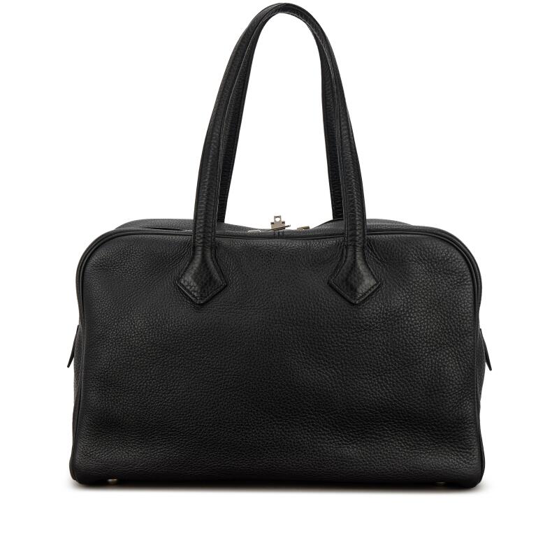 Hermes Black Clemence Victoria II 35 Palladium Hardware, 2007