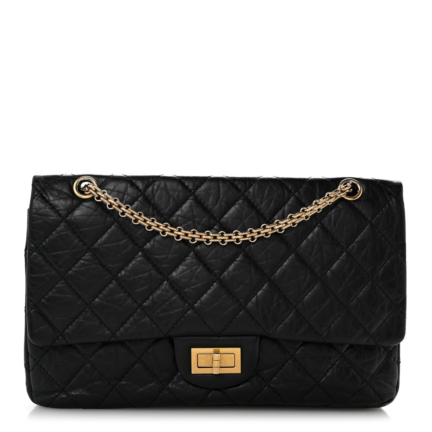 Chanel Aged Calfskin Quilted 2.55 Reissue 227 Flap Black