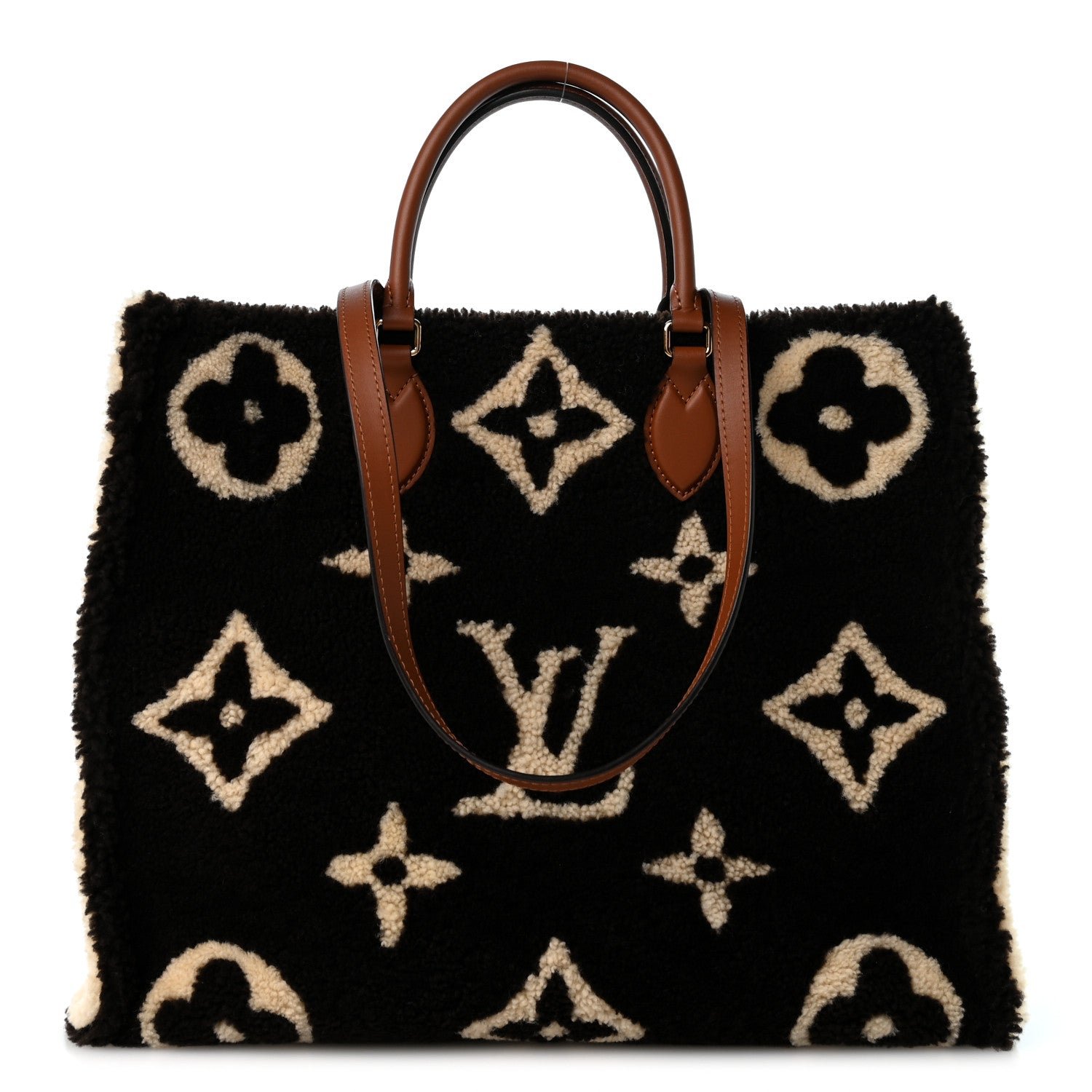 Louis Vuitton Shearling Monogram Giant Teddy Onthego GM Marron