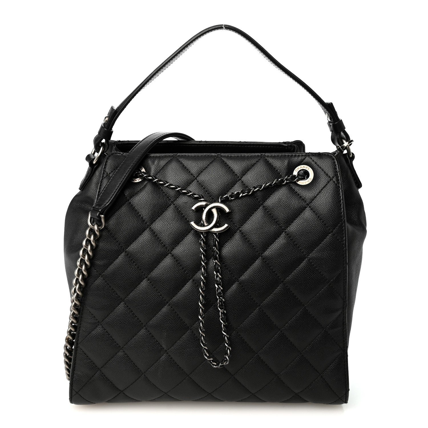 Chanel Caviar Quilted Medium CC Bucket Bag Black