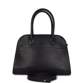 The Row The Row Soft Margaux 10 Bag Black Saddle Leather Gold Hardware