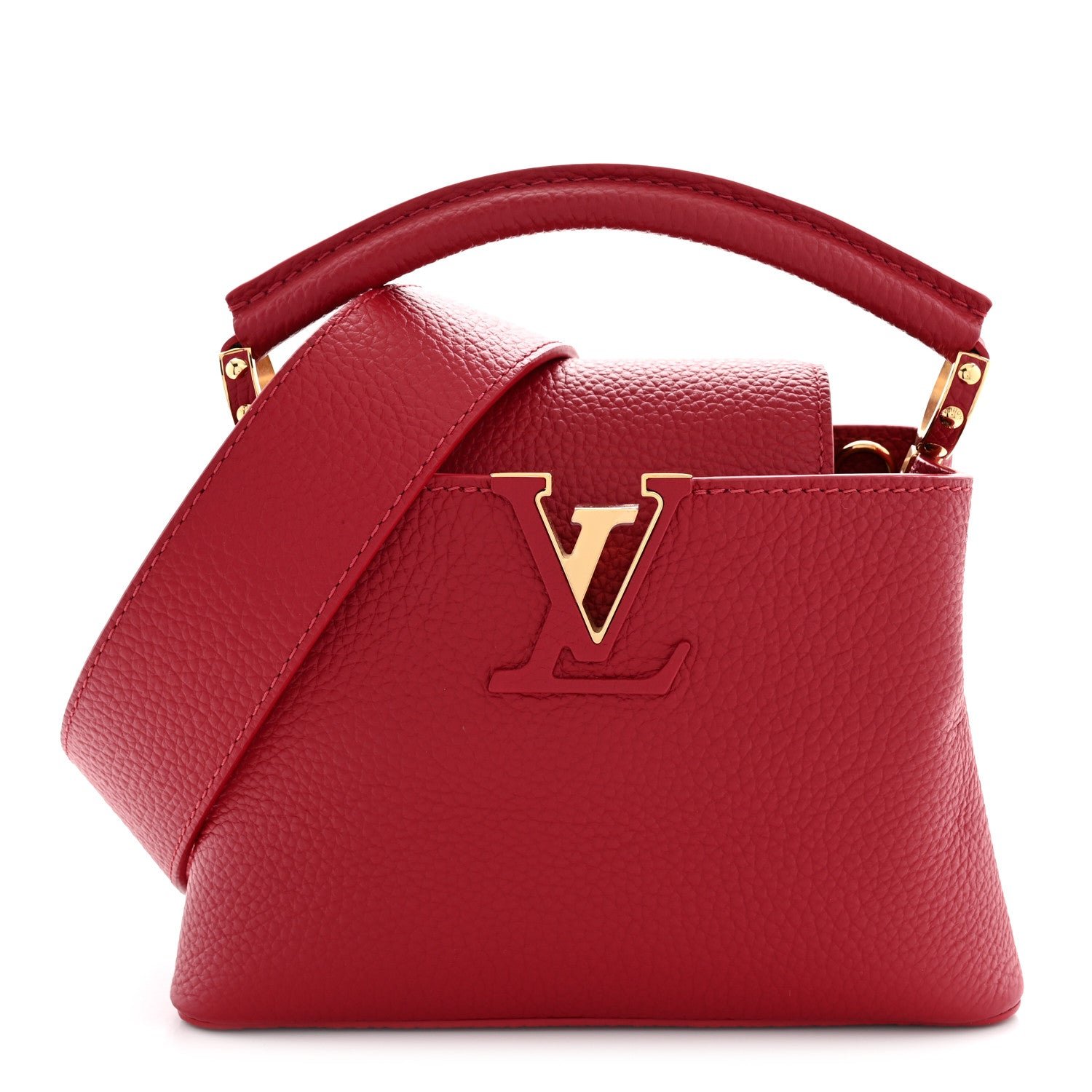 Louis Vuitton Taurillon Mini Capucines Scarlet