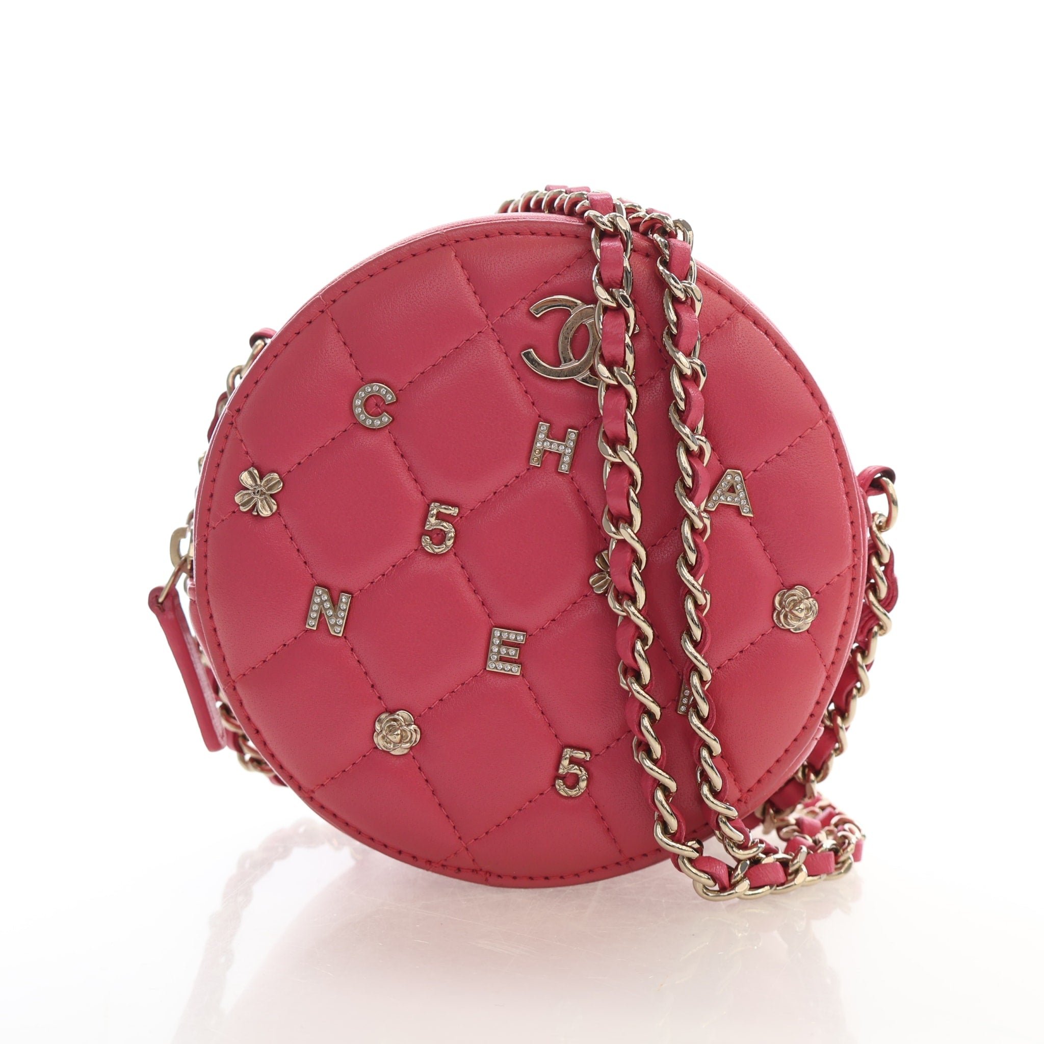 Chanel Mini Lambskin Round Crossbody Bag