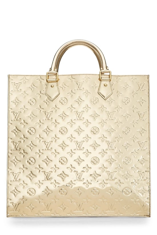 Gold Monogram Miroir Sac Plat